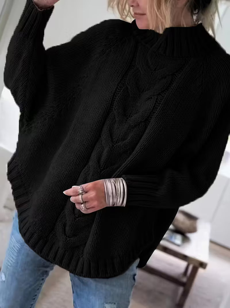 Pamella - Kabelstrikket Oversized Sweater