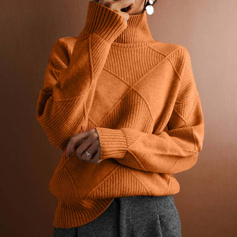 REMMY | Tekstureret Turtleneck Strik Sweater