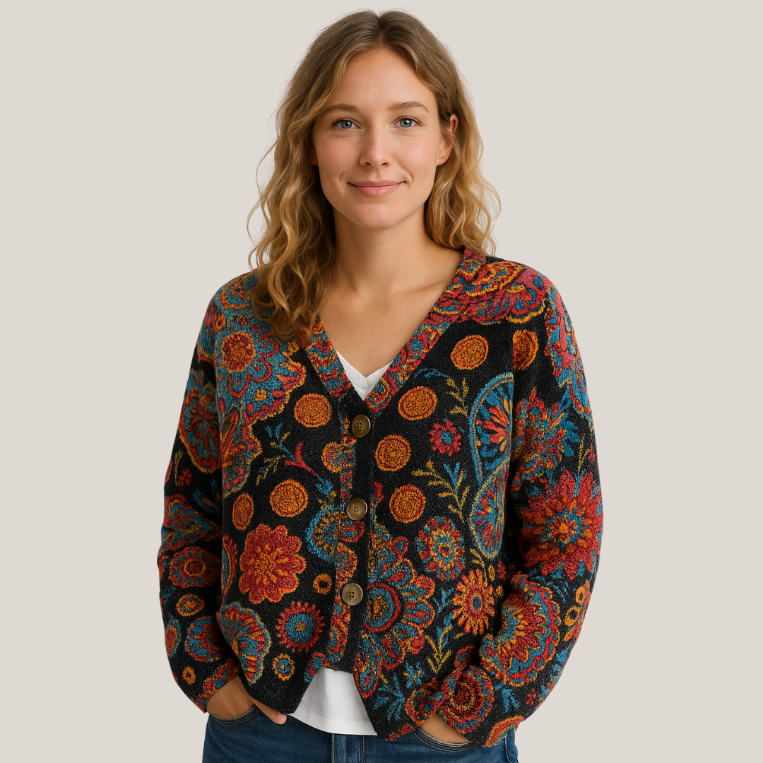 STELLA| Farverig Behagelig Striktrøje