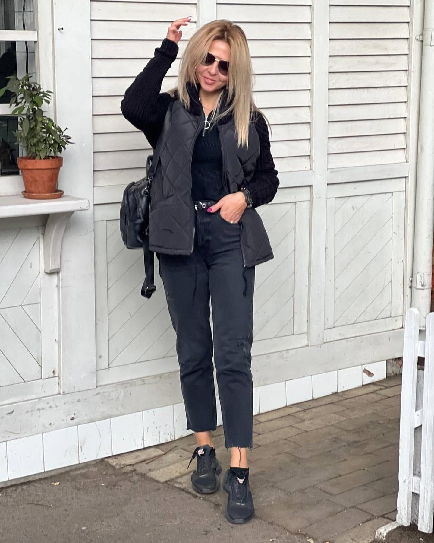 Nora - Patchwork strikket jakke til kvinder