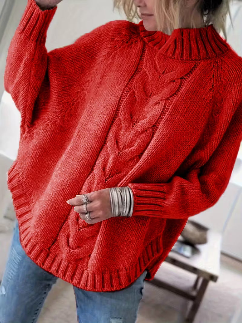 Pamella - Kabelstrikket Oversized Sweater