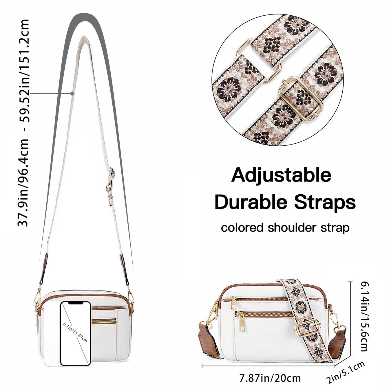 Erikka | Elegant crossbody-väska med mönstrad justerbar rem