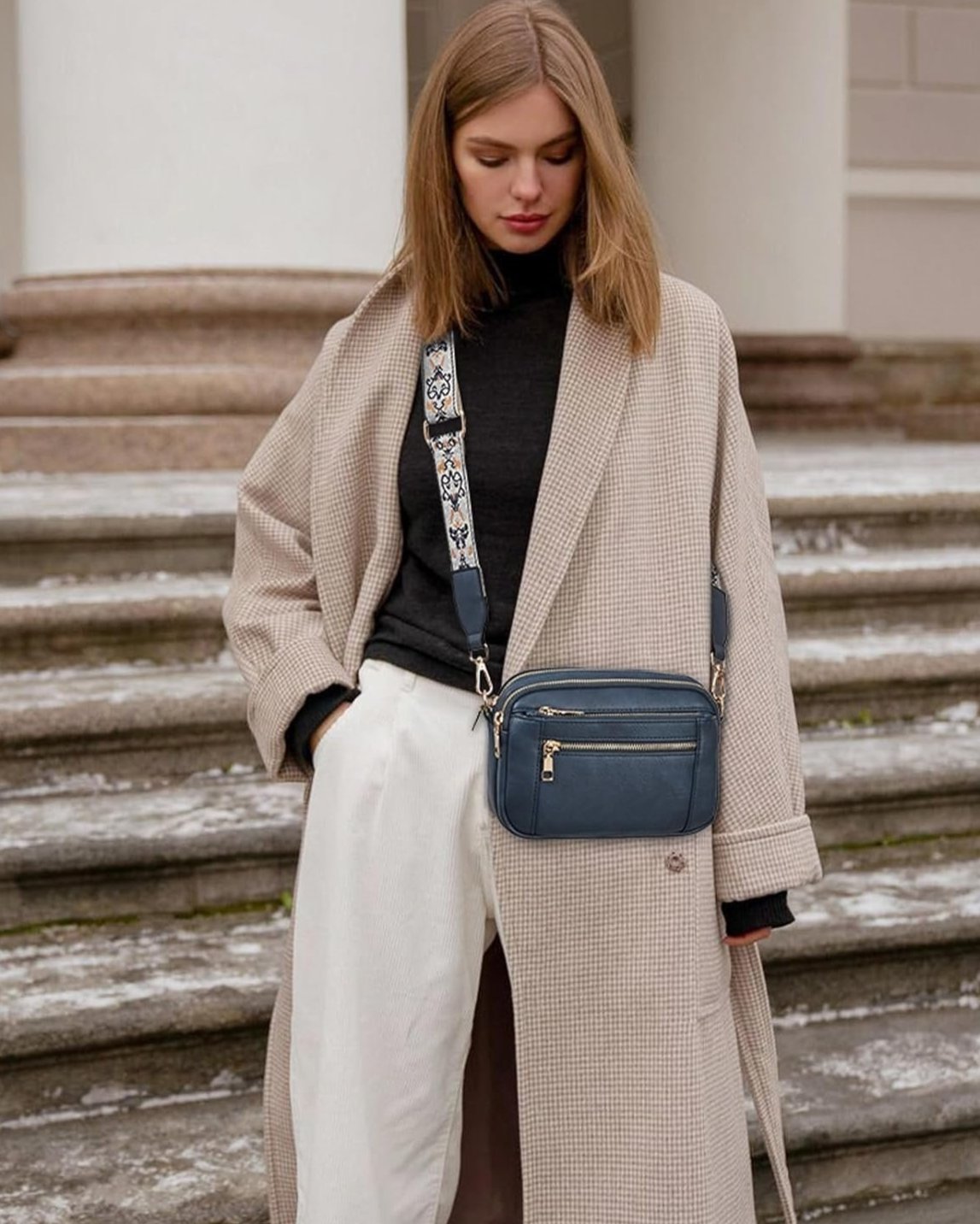 Erikka | Elegant crossbody-väska med mönstrad justerbar rem