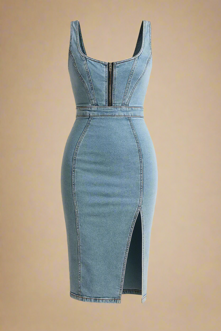 INES KJOLE | TÆTSIDDENDE DENIM MED MODERNE UDTRYK