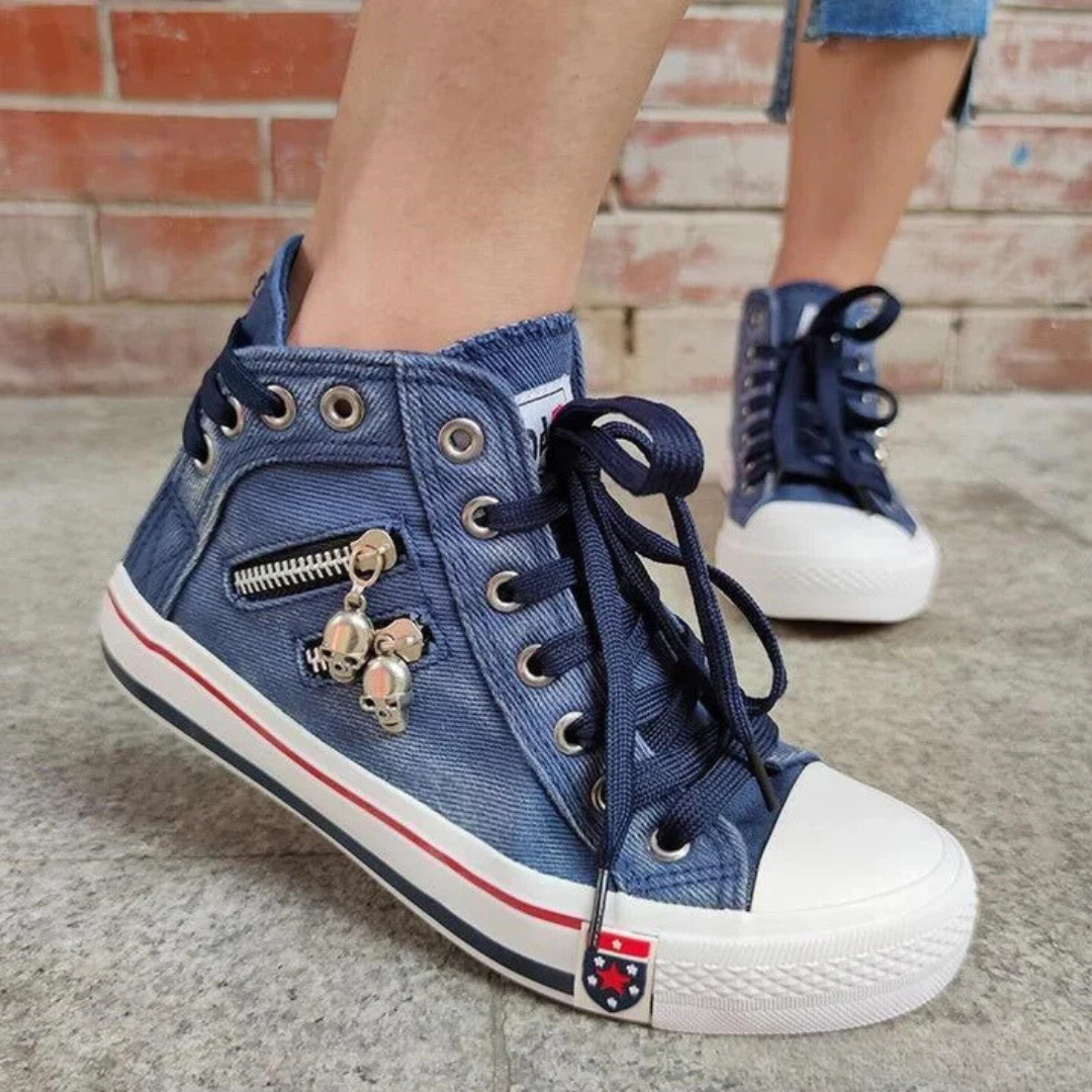 FREYJA™ - Chic och Bekväm Högskuren Denim Canvas Skor
