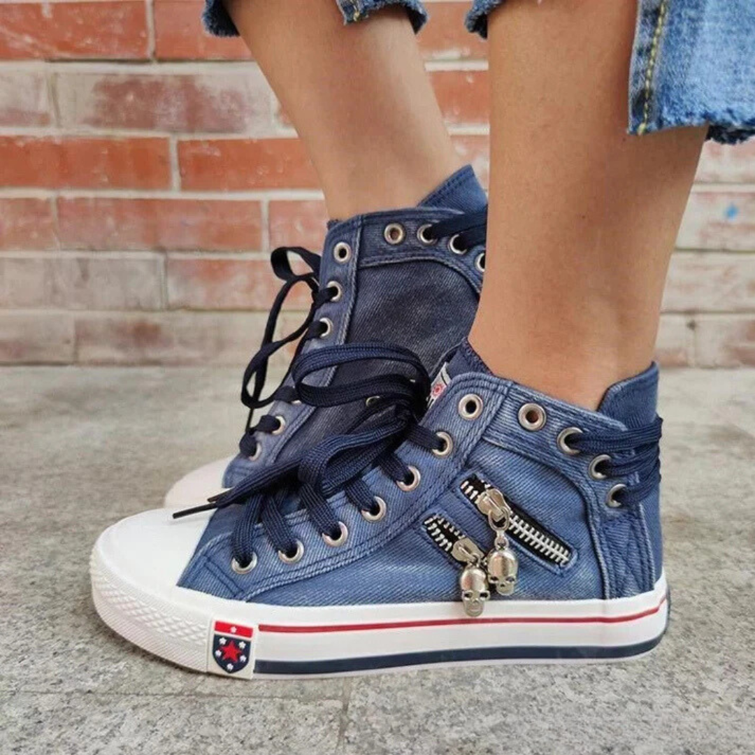 FREYJA™ - Chic och Bekväm Högskuren Denim Canvas Skor