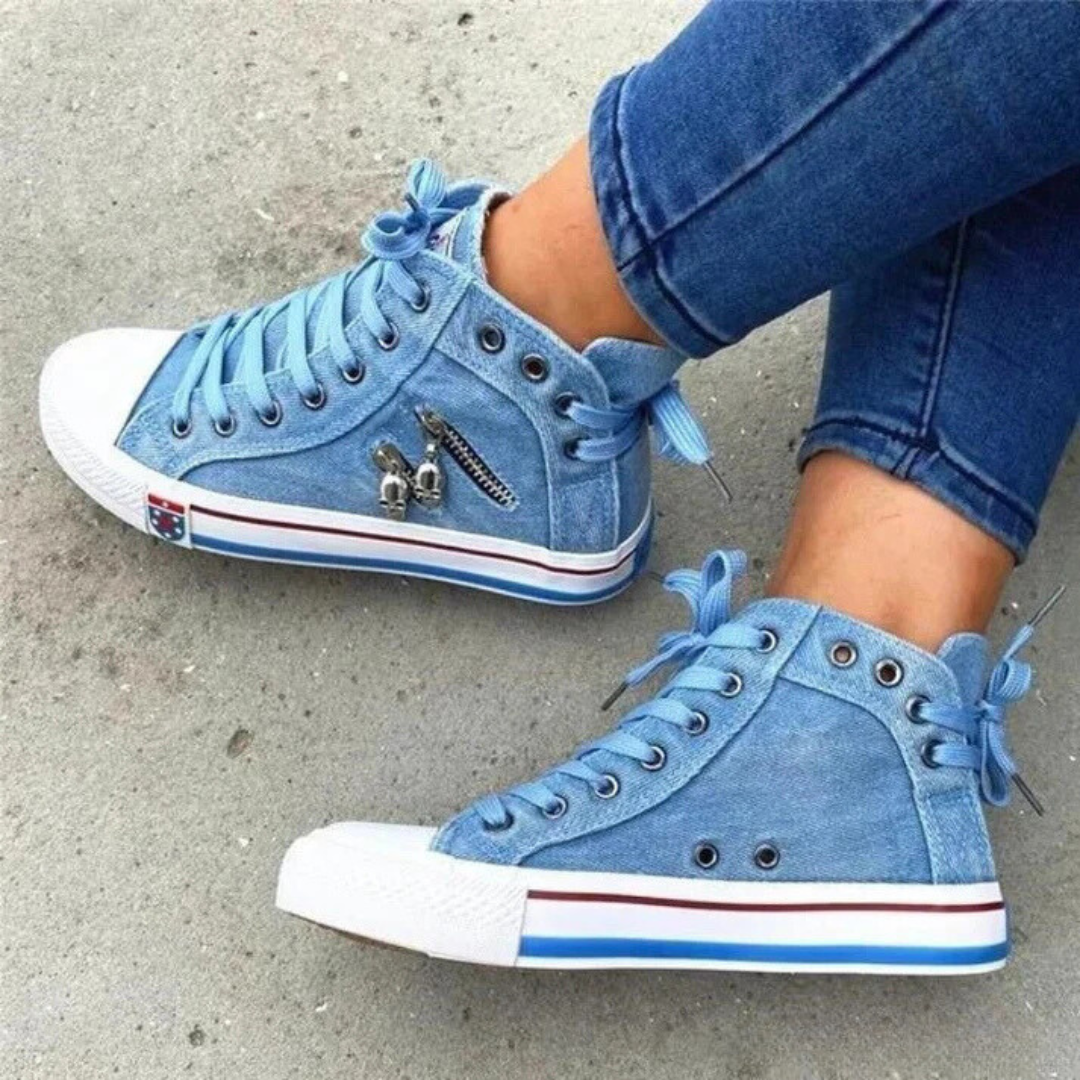 FREYJA™ - Chic och Bekväm Högskuren Denim Canvas Skor